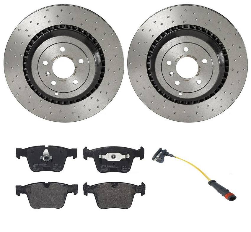 Mercedes Brembo Brakes Kit Pads and Rotors Rear (365mm) (LowMet